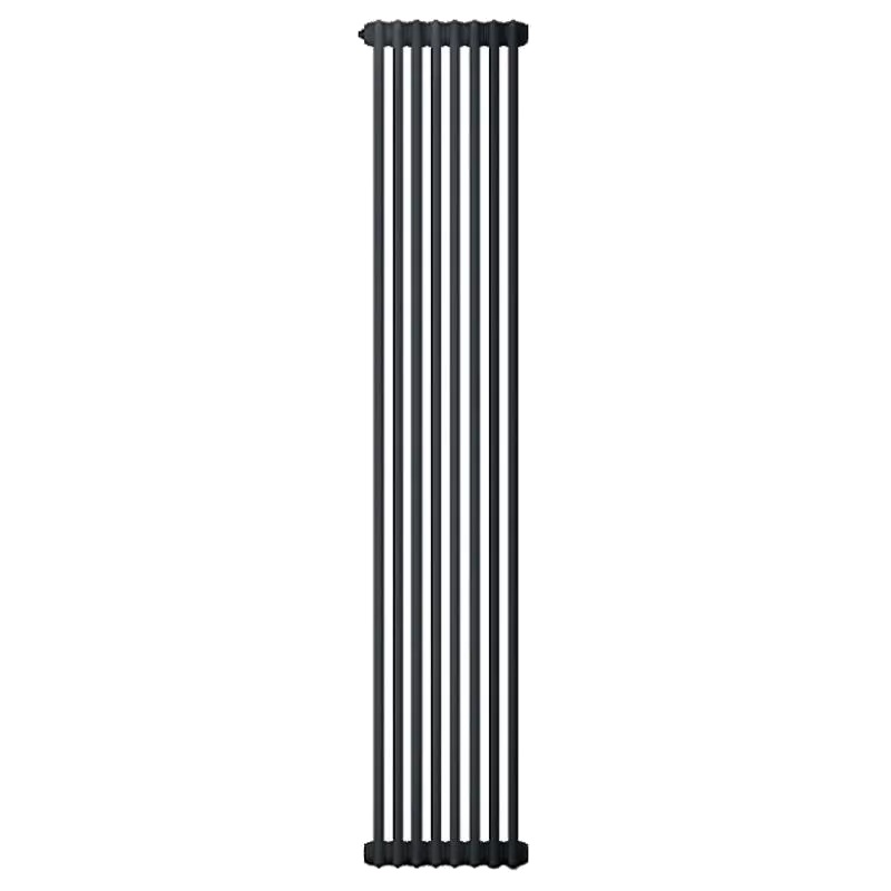 Радиатор трубчатый Zehnder Charleston 2180, 8 секций, боковое подключение, 1/2", RAL9005matt (9205), НС-1411133