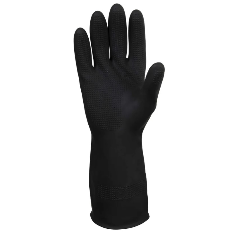 Химостойкие перчатки Jeta SAFETY JCH-601-08-M, Acid КЩС-2 (50/50), латексные, черные, 0,35мм, размер 8/М  в Туле