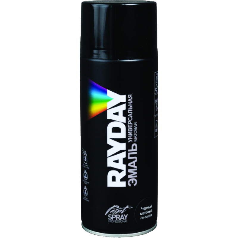 Краска-аэрозоль акрил. черная матов. Rayday 12 PU-0003-M 134993, 520 мл в Туле