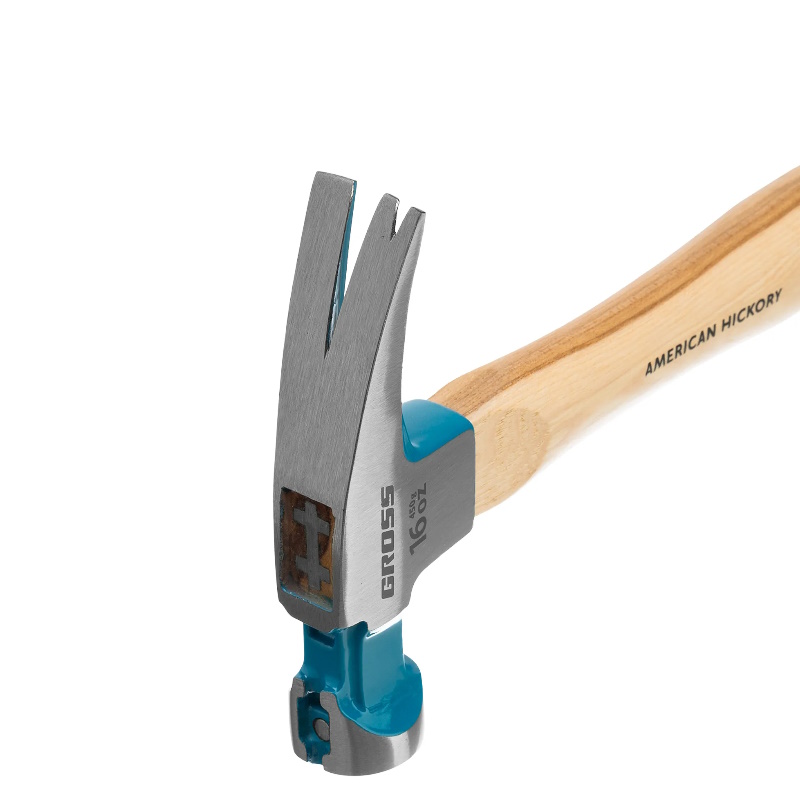 Молоток-гвоздодер Gross AMERICAN HICKORY 10418, 450 г, угол 75, магнит, обрезиненная рукоятка