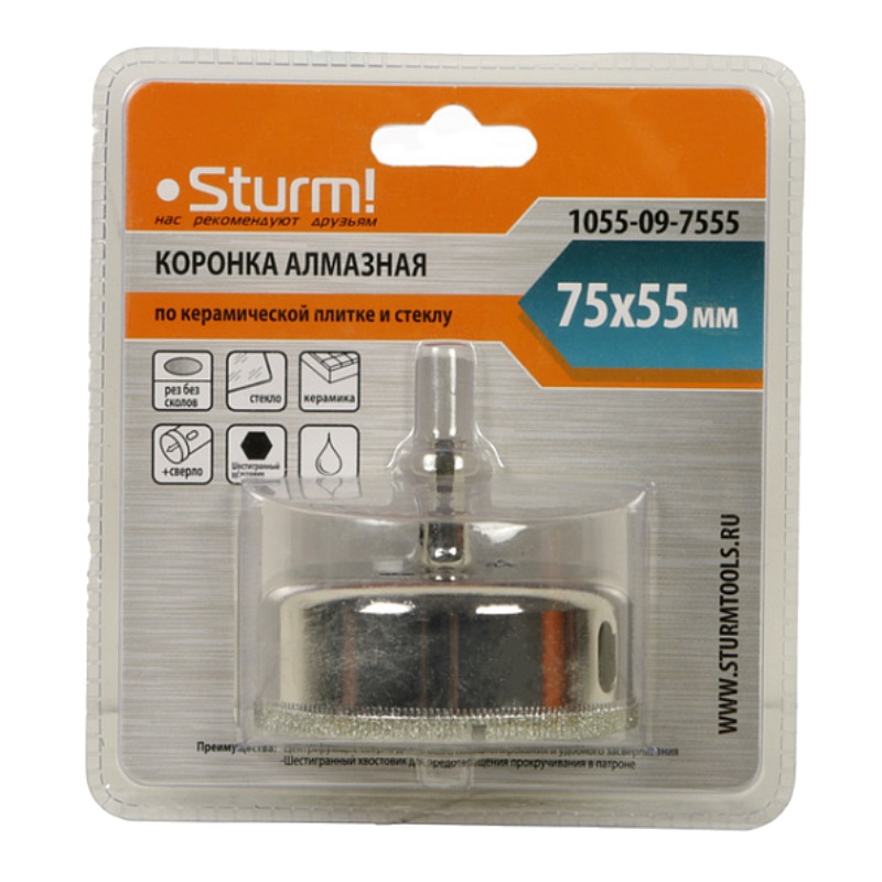 Коронка алмазная Sturm 1055-09-7555 в Туле