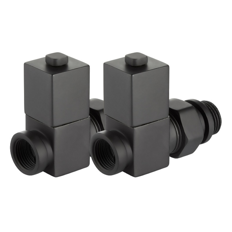 Набор дизайн-вентилей Royal Thermo CUBE НС-1422575, прямой, черный, 1/2" в Муроме