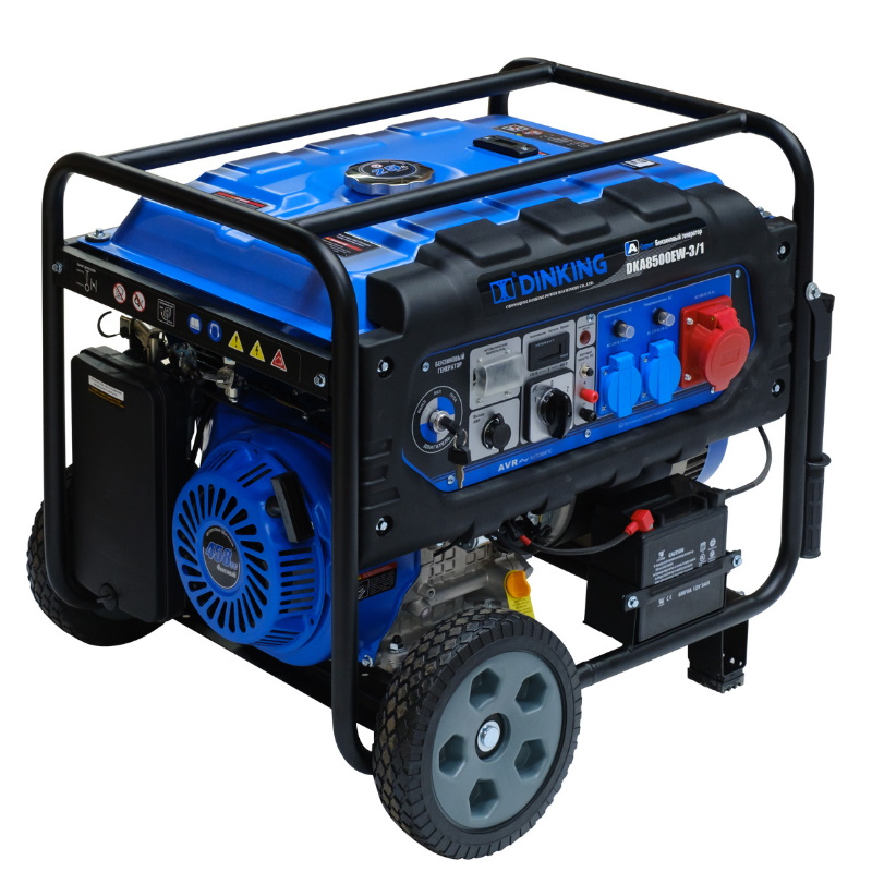 Генератор бензиновый Dinking DKA8500EW-3/1 ГЕН022, 8,5 кВт, 230/400 В, электростартер, 17 л.с., колёса, АВР