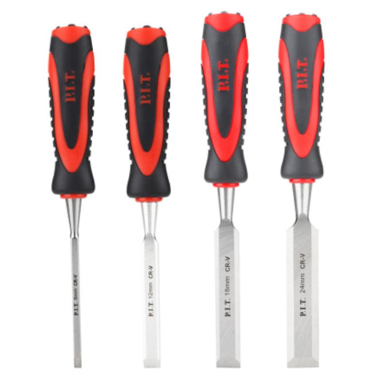 Набор стамесок по дереву плоские P.I.T. CONTROL HSET02-0004, 4 шт., 6-12-18-24 мм, 265х135мм