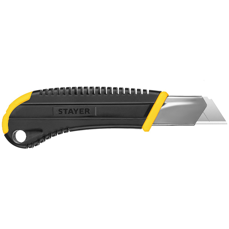 Нож с винтовым фиксатором Stayer HERCULES-25, 09141_z01 (сегментированные лезвия 25мм) в Костроме