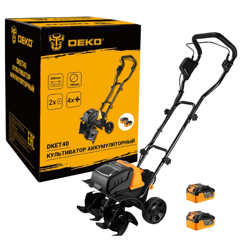 Культиватор аккумуляторный Deko DKET40V 065-1232, 2x20В, 2x4.0Ач в Рыбинске