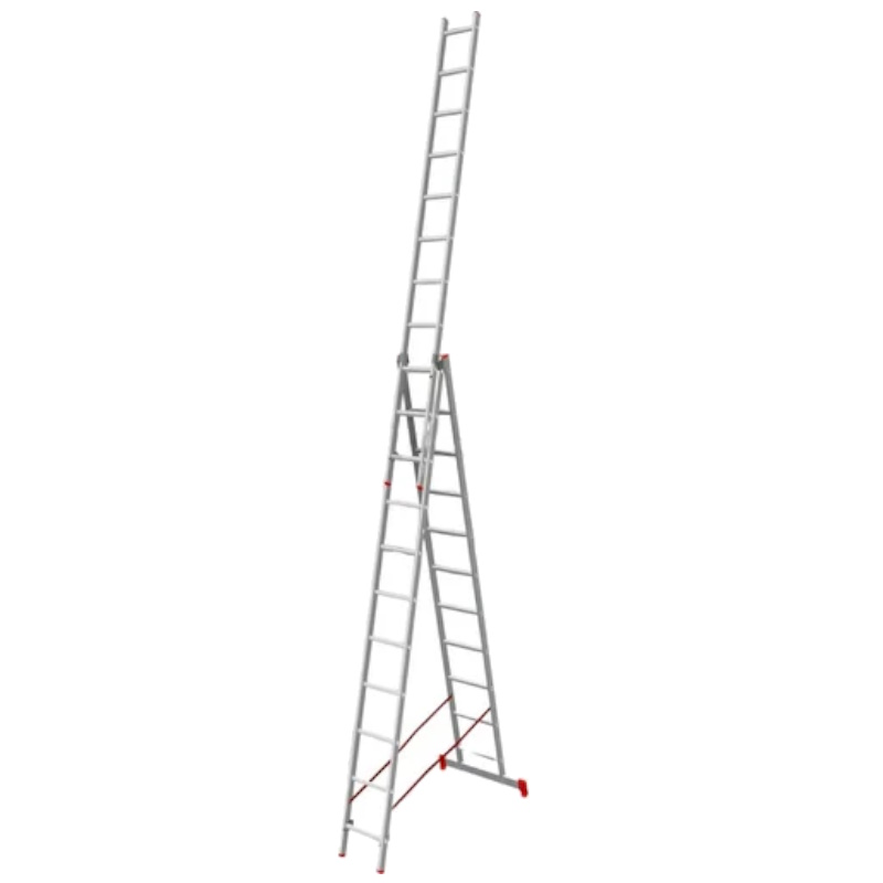 Лестница Pro Startul ST9942-11, алюминиевая, 3-х секционная, 275/709/290 см, ступени 3х11, 16,6 кг в Угличе