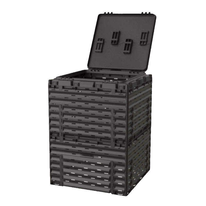 Компостер Piteco K1130, с крышкой, 300 л, чёрный