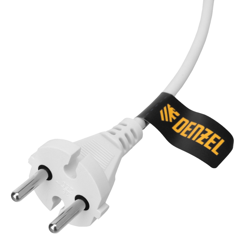 Шнур сетевой Denzel Energy Series 37664, ПВС, 3 м, 2х1 мм, с неразборной вилкой, белый в Ярославле