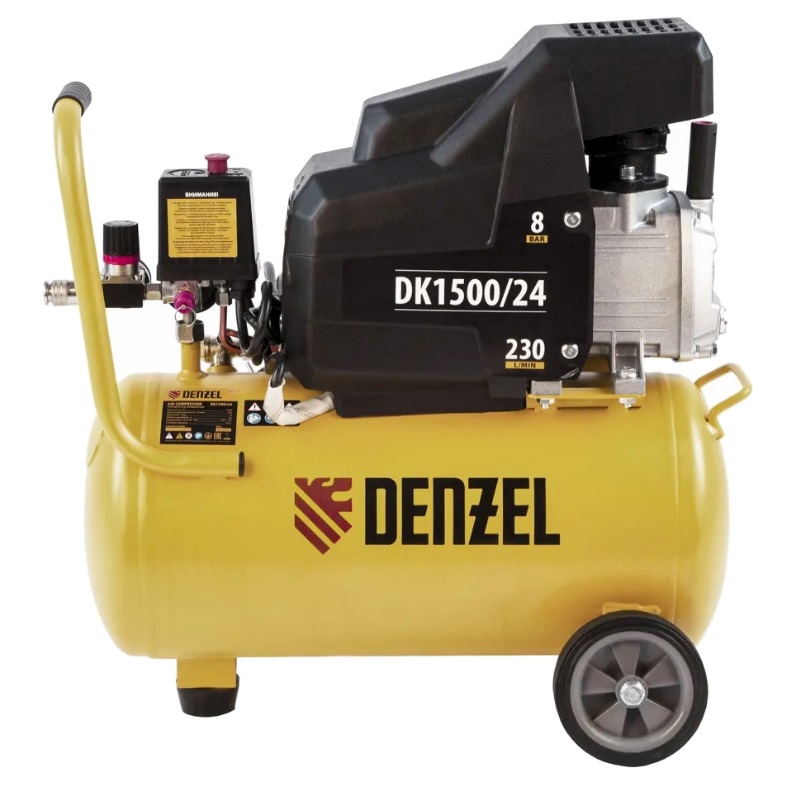 Компрессор воздушный Denzel DK1500/24 Х-Pro 58063, 1,5 кВт, 230 л/мин, 24 л в Кинешме