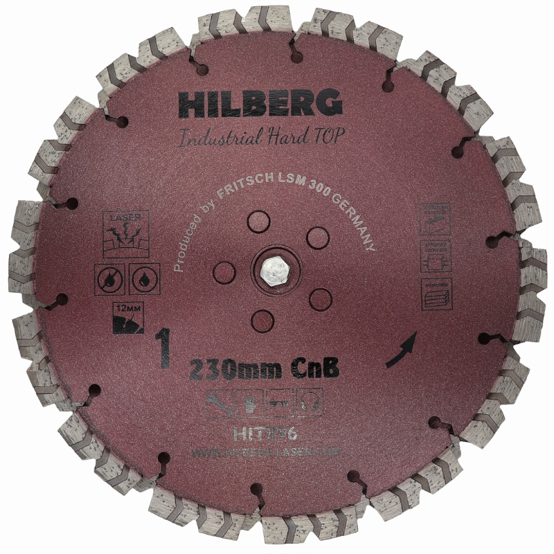 Диск алмазный отрезной Hilberg Industrial Hard TOP CnB HIT896, 230*12x2  в Коврове