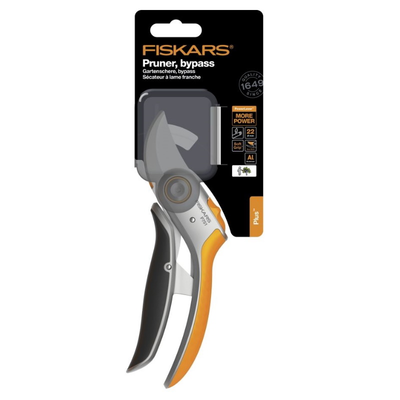 Секатор плоскостной металлический Fiskars Plus PowerLever P751 1057172 в Муроме