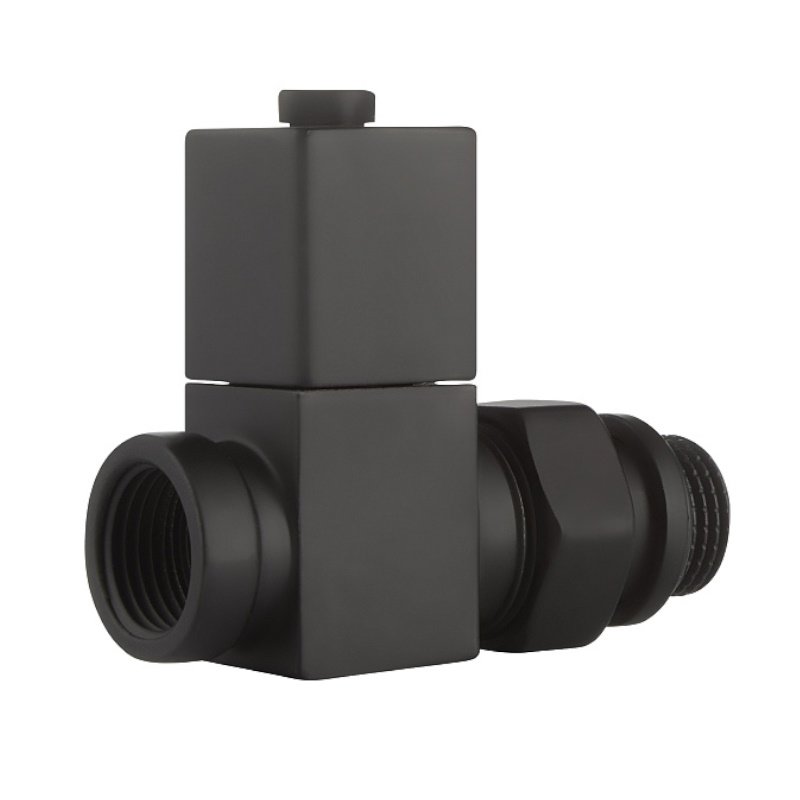 Набор дизайн-вентилей Royal Thermo CUBE НС-1422575, прямой, черный, 1/2" в Муроме