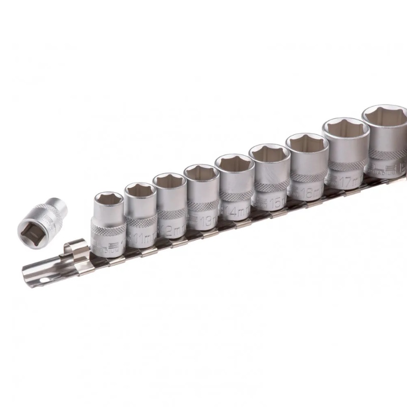 Набор торцевых головок Stels 13601, 3/8", 6-ти гр., CrV, 10шт., 8-19мм