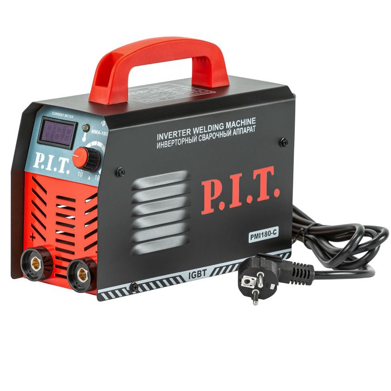 Сварочный аппарат PIT PMI180-C IGBT 48кВт 180А ПВ-60 ММА 16-32мм 190-250В щиток щётка