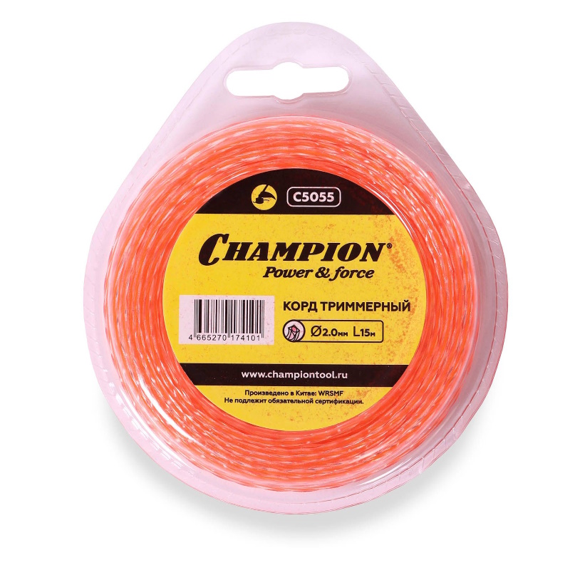 Корд триммерный Champion Square Twist DUO C5055, 2.0мм*15м, витой квадрат в Твери