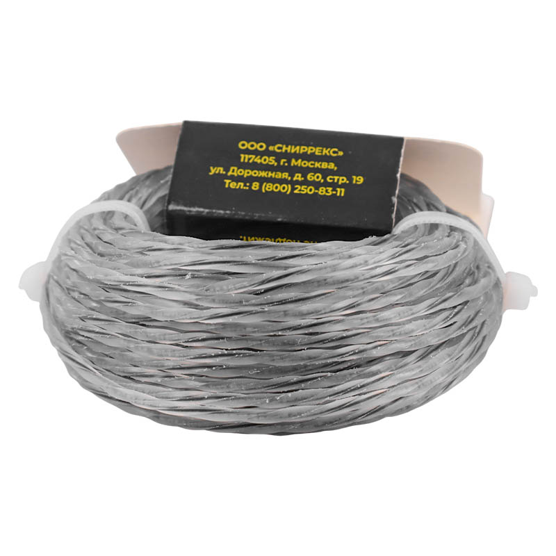 Леска триммерная Snirrex "Витой квадрат" 15-01-027 с жилой (двухкомпонентная усиленная) 2,4мм х 15м 15-01-027