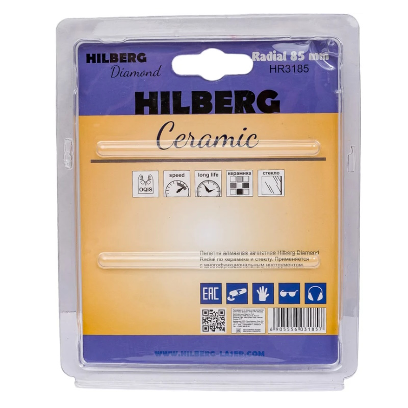 Полотно алмазное отрезное по керамике Hilberg Radial El-P HR3185, 85 мм во Владимире