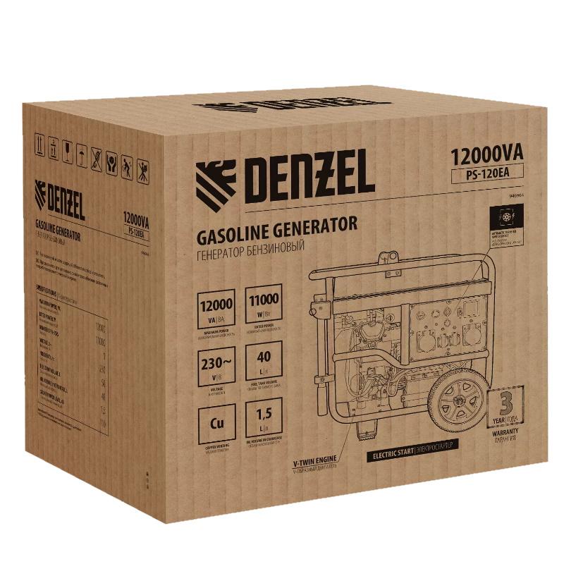 Бензиновый генератор Denzel PS-120EA, 946964 в Муроме