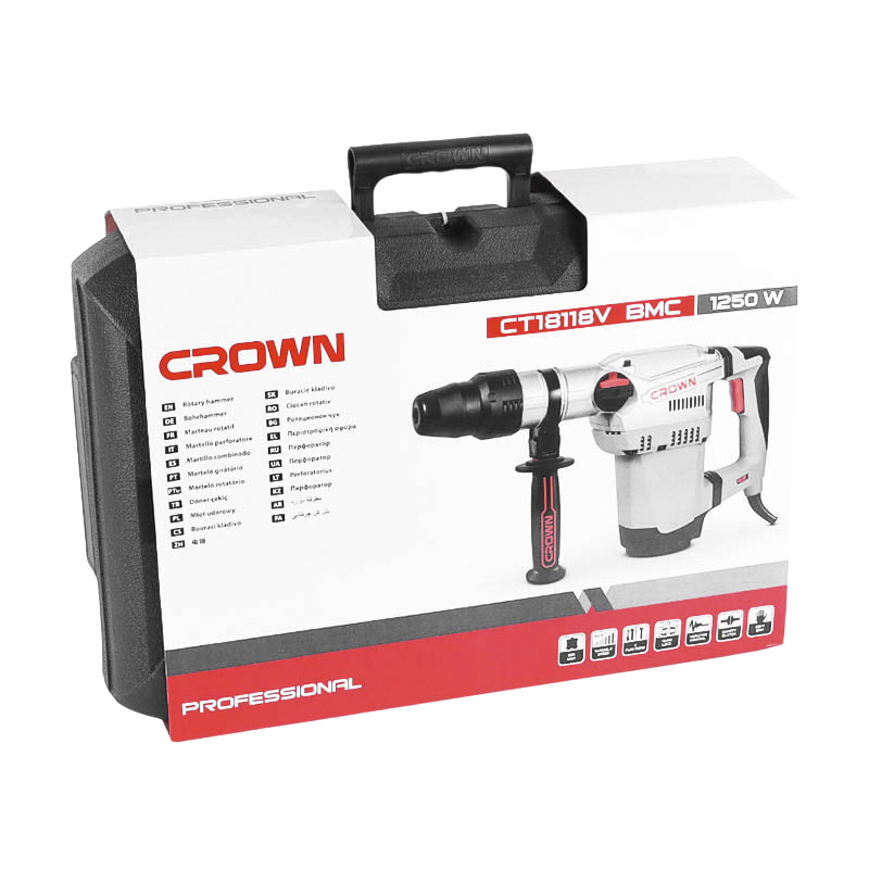 Перфоратор SDS-Max Crown CT18118V BMC, 1250 Вт, 10 Дж