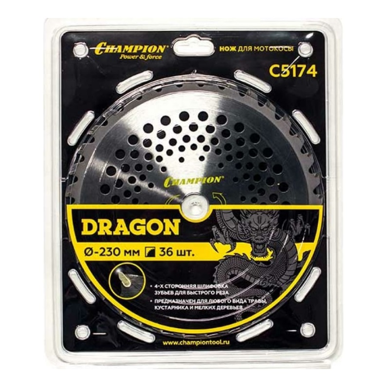 Нож с зубцами из твердого сплава Champion Dragon 36/230/25,4 C5174