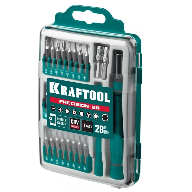 Отвертка для точных работ со сменными битами Kraftool Precision-28 25677, 28 предметов  в Череповце