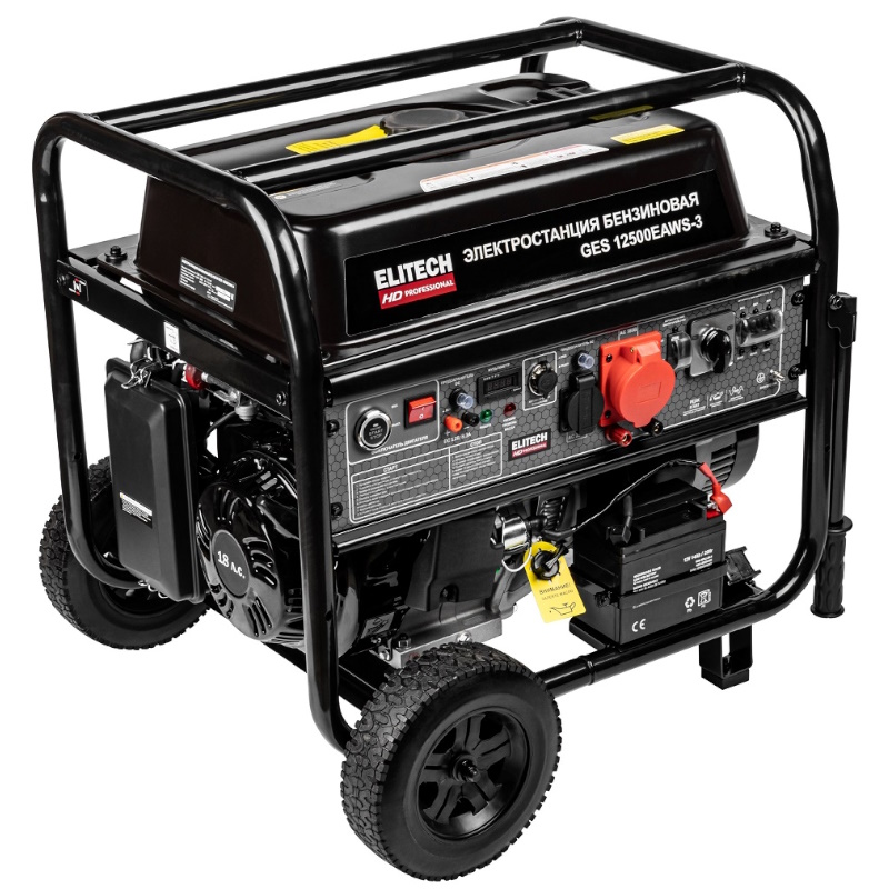 Генератор бензиновый Elitech HD GES 12500EAWS-3 214177 4-т 380220В 145524₽