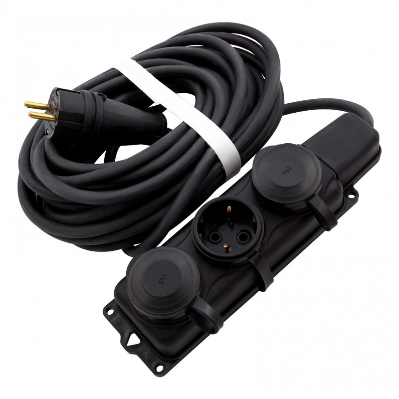 Удлинитель электрический силовой Сибртех 95885 10м 3 розетки КГ 3х15мм 16 А тип УХЗ-16 1448₽