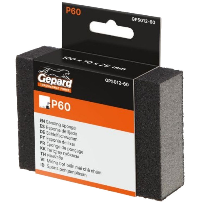Губка Gepard GP5012-60 абразивная 100х70х25 мм Р60 51₽