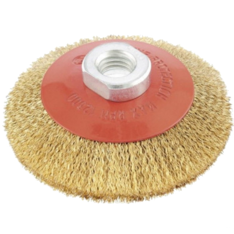 Щетка Атака N024 d-115 M14 вогнутая гофрированная латунь 618₽