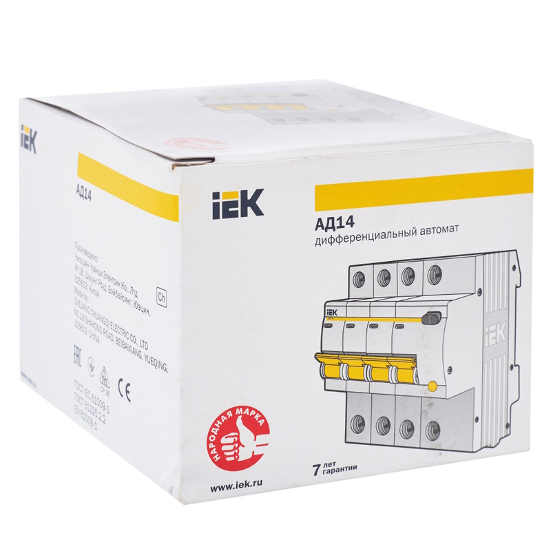Дифференциальный автомат IEK KARAT АД14 4P MAD10-4-016-C-030, 16А, 30мА, тип AC в Муроме