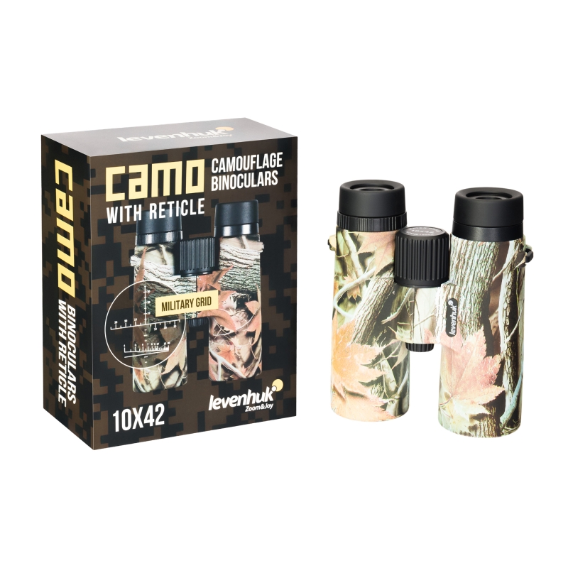 Бинокль камуфляжный Levenhuk Camo 81927, 10x42, с сеткой в Муроме