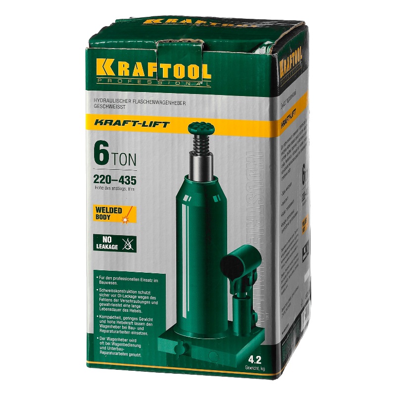 Домкрат гидравлический бутылочный Kraftool "Kraft-Lift" 43462-6_z01 в Муроме