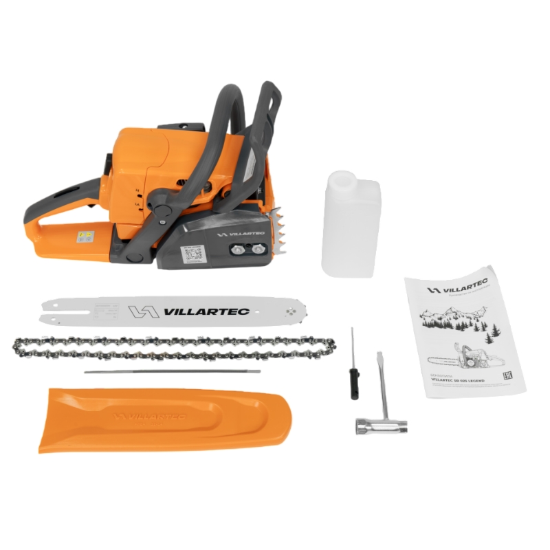 Бензопила Villartec SB 025 Legend, шина 40 см.(16")  Цепь 3/8 1.3 55 зв.+Адг.1л+Набор заточной