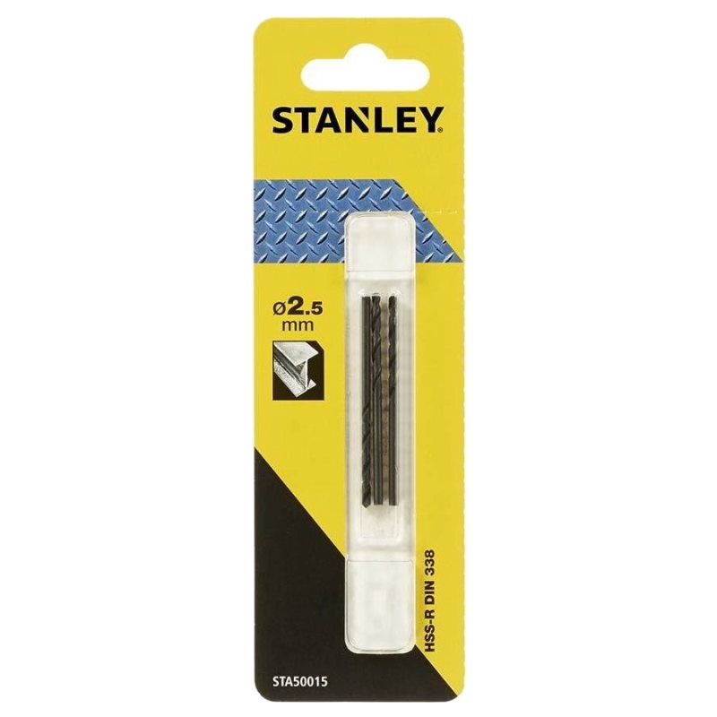 Сверло по металлу Stanley STA50015-QZ, HSS-R, 2,5 мм, 3 штуки в Кинешме