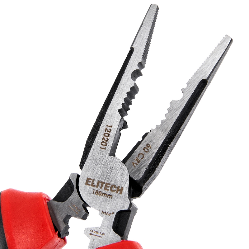 Длинногубцы Elitech 120201 207107, 180мм, комбинированные , CrV,56-62HRC в Кинешме