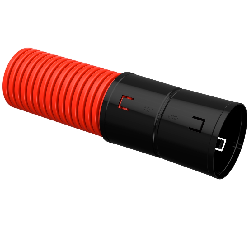Труба гофрированная двустенная IEK CTG12-110-K04-100-R, ПНД, d=110мм, красная, (100м) в Твери