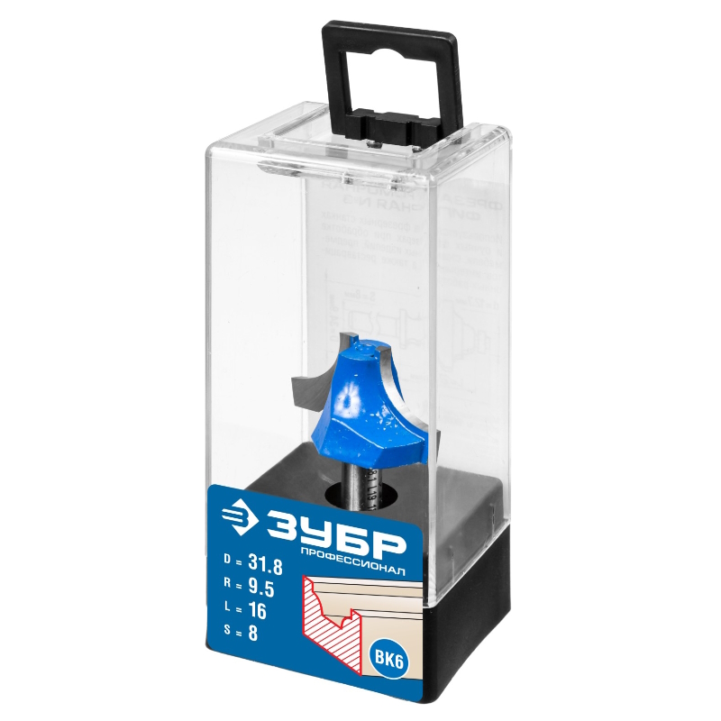 Фреза пазовая фасонная №1 Зубр Профессионал 28740-38.1, 38.1 x 19 мм, радиус 12.7 мм в Туле