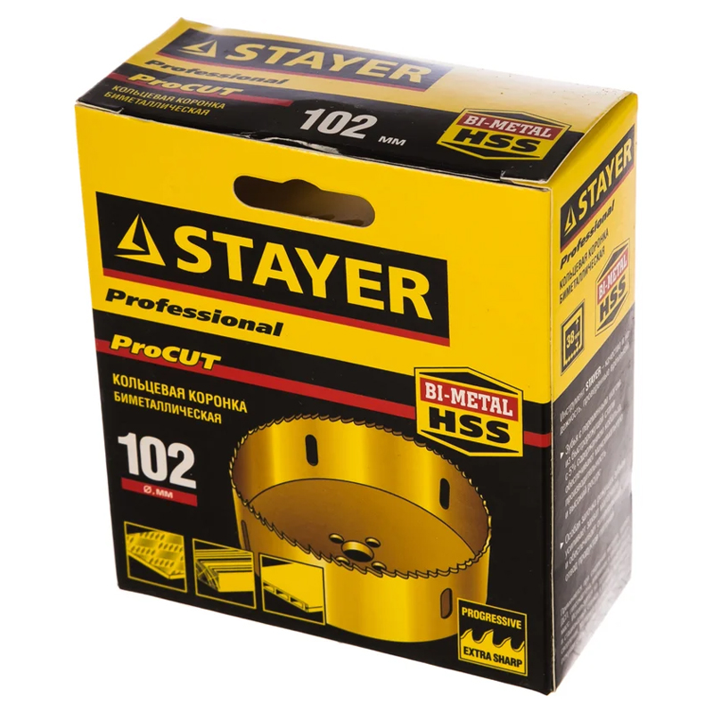 Коронка Stayer PROFESSIONAL 29547-102 Би-металлическая, универсальная, d=102мм  в Костроме