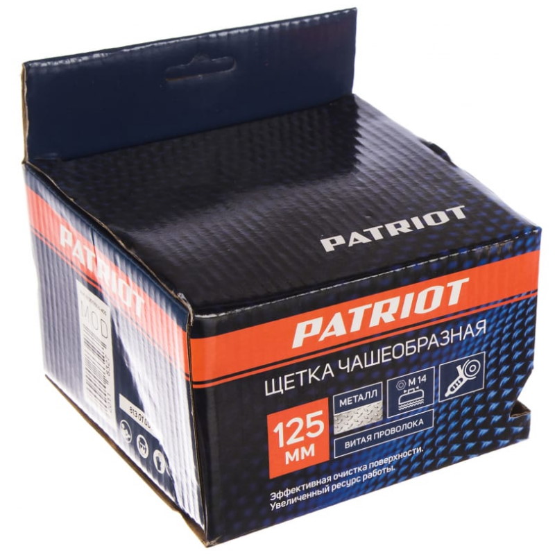 Щетка EDGE by PATRIOT 813010008 (125 мм, М14, чашеобразная, витая проволока) в Вологде