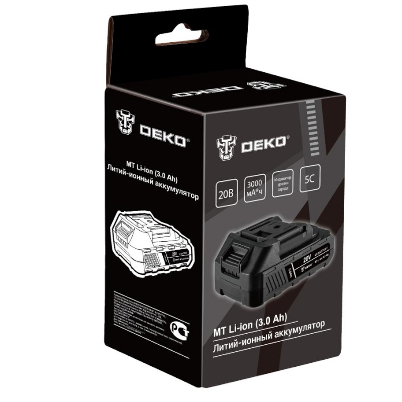 Аккумулятор Deko  MT Li-ion 084-1069, 20В, 3.0Ач, разъём UNV