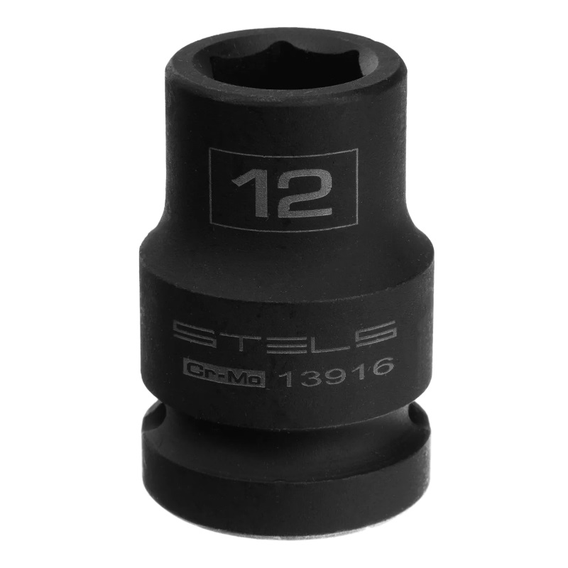 Головка ударная шестигранная Stels 13916, 12 мм, 1/2", CrMo