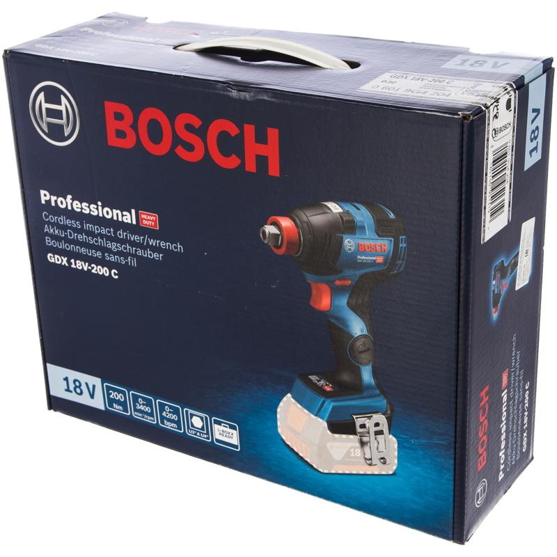 Гайковерт ударный аккумуляторный Bosch GDX 18V-200 C 0.601.9G4.204