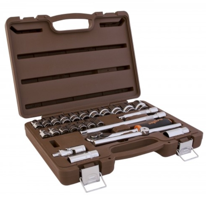 Набор головок торцевых с аксессуарами Ombra 911225 055313, 1/2"DR, 8-32 мм, 25 предметов в Костроме