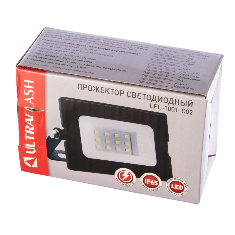Прожектор светодиодный уличный Ultraflash LFL-1001 C02 (IP65, 10 Вт) в Кинешме