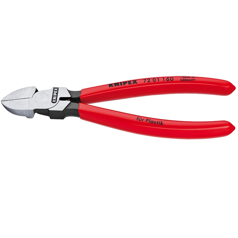 Бокорезы для пластика Knipex KN-7201160, пружина, 160 мм, обливные ручки в Переславле