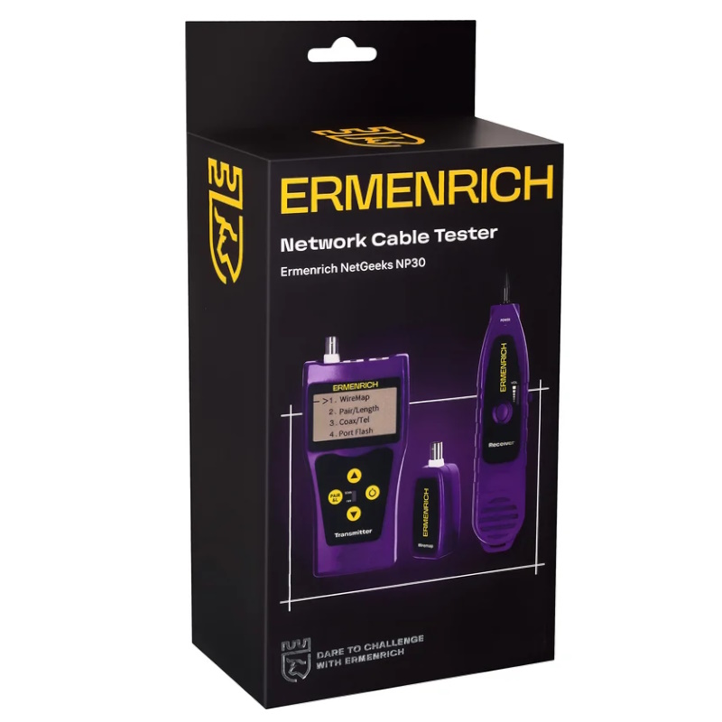 Кабельный тестер Ermenrich NetGeeks NP30 85301, фиолетовый  в Вологде