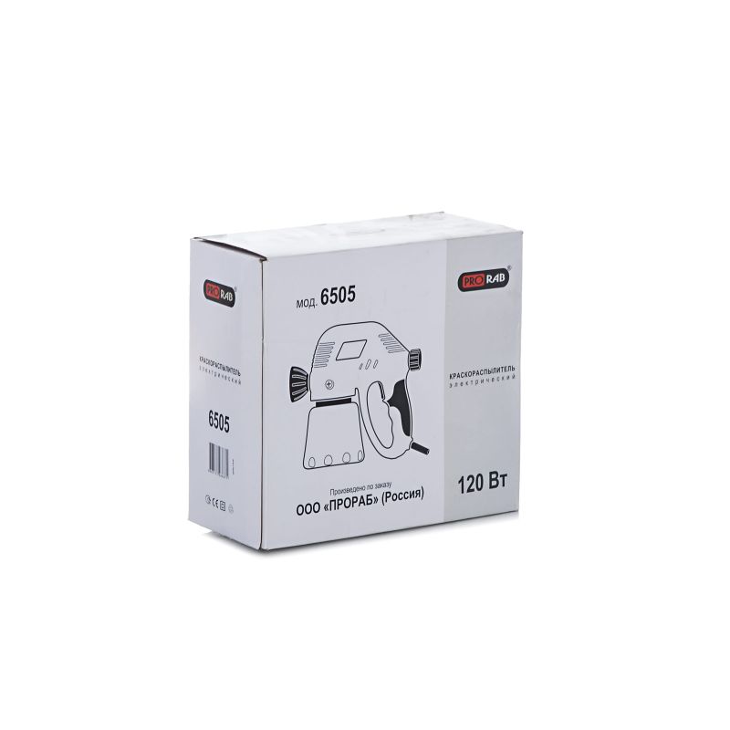 Краскопульт Prorab 6505 (макс производительность 0.3 л/мин, бачок 0.8 л)