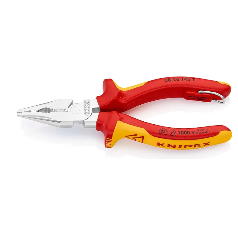 Плоскогубцы Knipex KN-0826145TBK комбинированные остроконечные с удлинёнными губками VDE 145 мм хром 2-компонентные ручки 7516₽