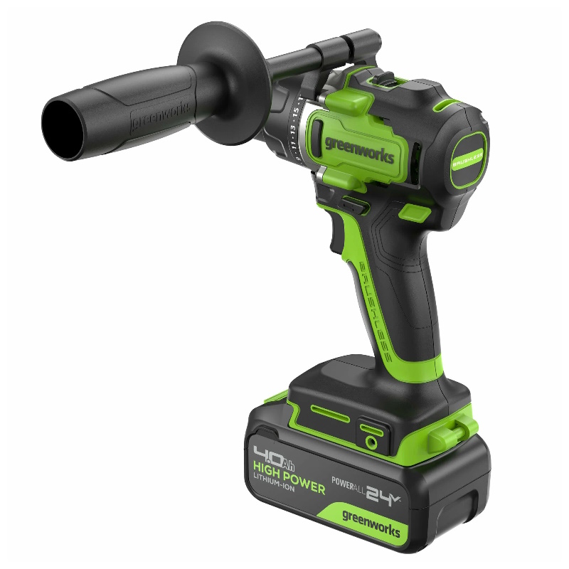 Дрель-шуруповерт аккумуляторная Greenworks 24V GD24DD90 3707507CUB, б/щет, 45/90 Нм,1x4 Ач, ЗУ, кор во Владимире